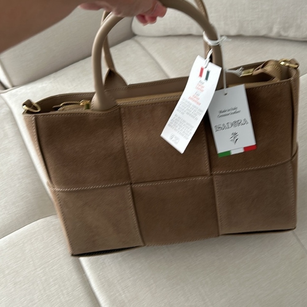 COPY - ISADORA Made In Italy Leather Large Woven Satchel